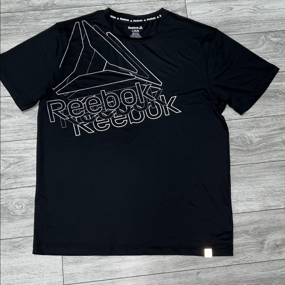Reebok Black Tee with Geometric Design